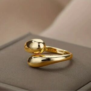 Kpop Style Ring 14k Plated Polish Surface Adjustable Wrap Ring